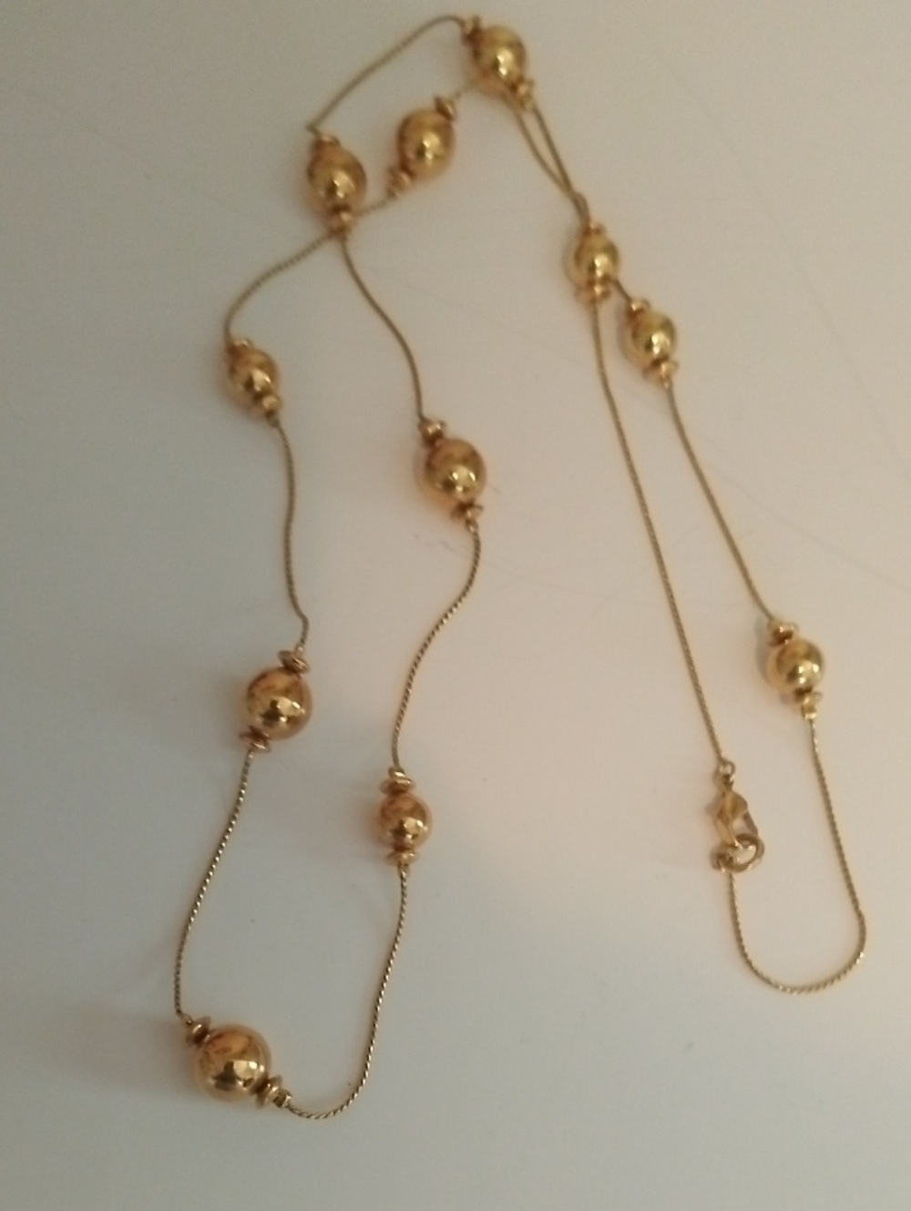 Gold Bead Station Long Necklace - Women's Jewelry